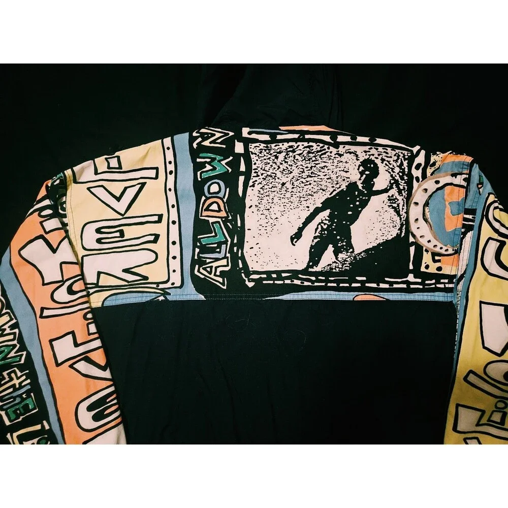 Vintage 80s 90s Quiksilver Surf Skate Jacket with Graphic Sleeves RaD & RaRE - Picture 7 of 13